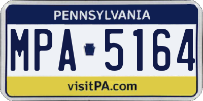 PA license plate MPA5164