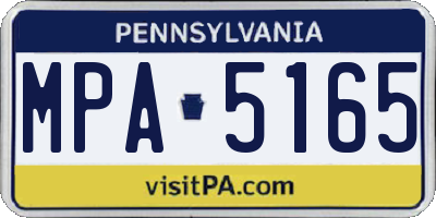 PA license plate MPA5165