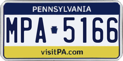 PA license plate MPA5166
