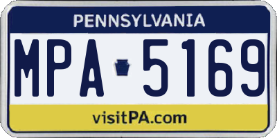 PA license plate MPA5169