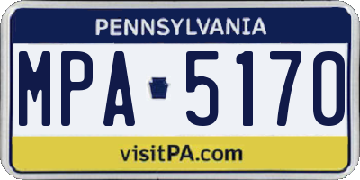 PA license plate MPA5170