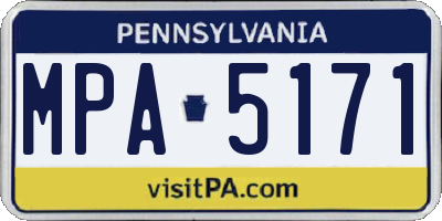 PA license plate MPA5171