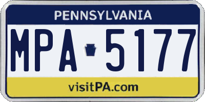 PA license plate MPA5177