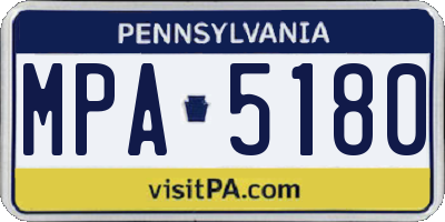 PA license plate MPA5180
