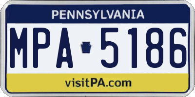 PA license plate MPA5186