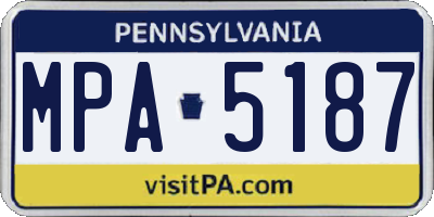 PA license plate MPA5187
