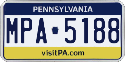 PA license plate MPA5188