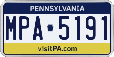PA license plate MPA5191