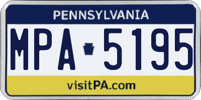 PA license plate MPA5195