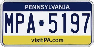 PA license plate MPA5197