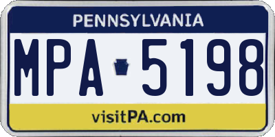 PA license plate MPA5198
