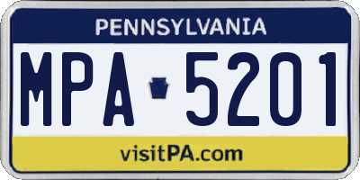 PA license plate MPA5201