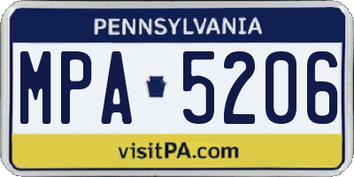 PA license plate MPA5206