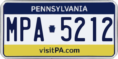 PA license plate MPA5212