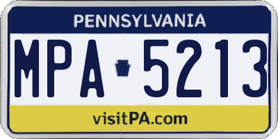 PA license plate MPA5213