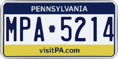 PA license plate MPA5214