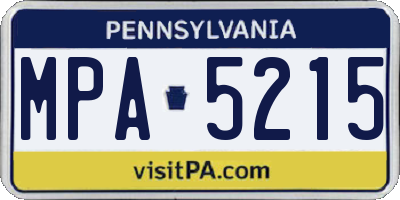 PA license plate MPA5215