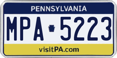 PA license plate MPA5223