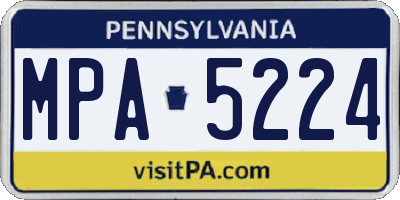 PA license plate MPA5224