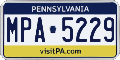 PA license plate MPA5229
