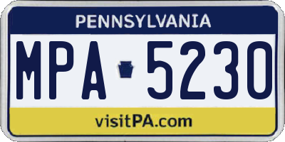 PA license plate MPA5230