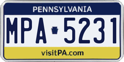 PA license plate MPA5231
