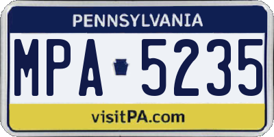 PA license plate MPA5235