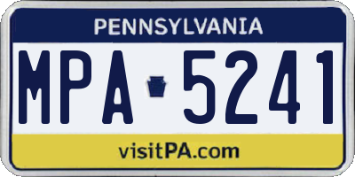 PA license plate MPA5241