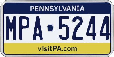 PA license plate MPA5244