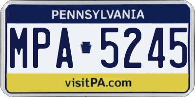 PA license plate MPA5245