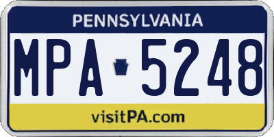 PA license plate MPA5248