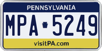 PA license plate MPA5249