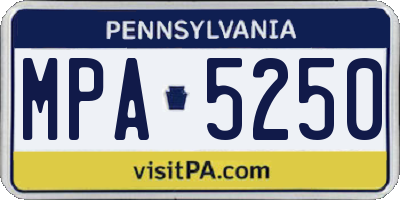 PA license plate MPA5250