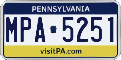 PA license plate MPA5251