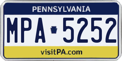 PA license plate MPA5252