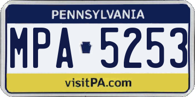 PA license plate MPA5253
