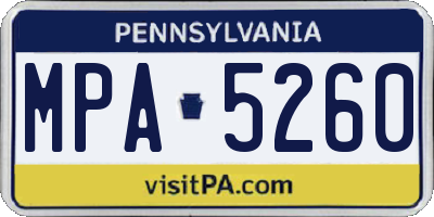 PA license plate MPA5260
