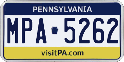 PA license plate MPA5262