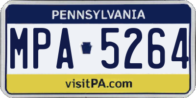 PA license plate MPA5264