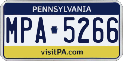 PA license plate MPA5266