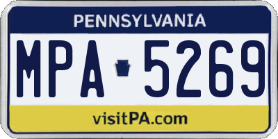 PA license plate MPA5269