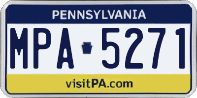 PA license plate MPA5271