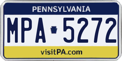 PA license plate MPA5272