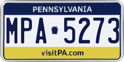 PA license plate MPA5273