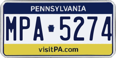 PA license plate MPA5274