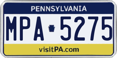 PA license plate MPA5275