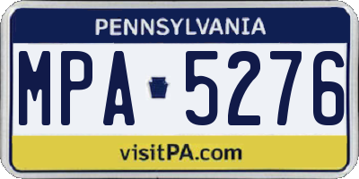 PA license plate MPA5276