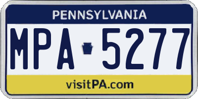 PA license plate MPA5277