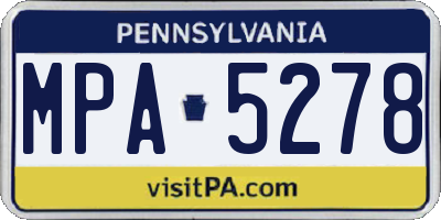 PA license plate MPA5278