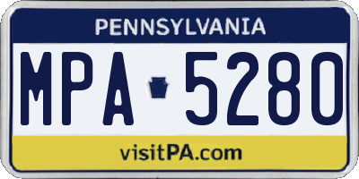 PA license plate MPA5280